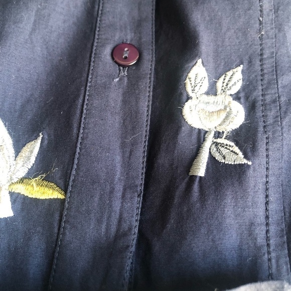 𝅺FRENCH connection blue embroidered floral dress bathing suit cover size 8‎ - Picture 15 of 15